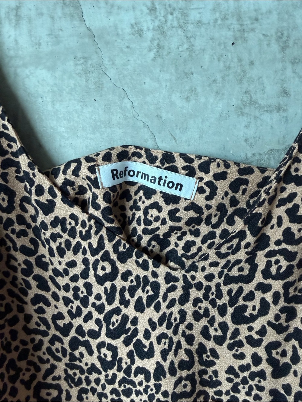 Reformation Leopard Slip Dress in Beige and Black - Picture 3 of 4
